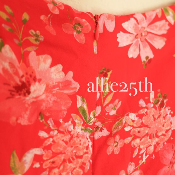 Lulu's Red Floral Faux Wrap Skort Size XL - Picture 6 of 8